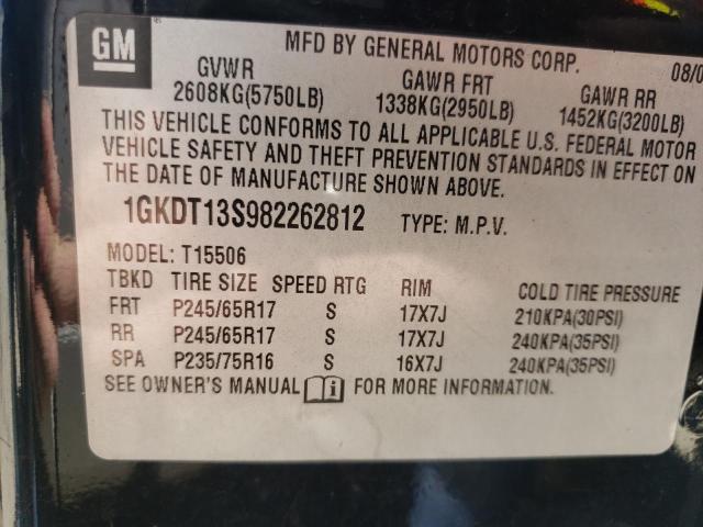 Photo 10 from auction – 2008 GMC ENVOY with VIN 1GKDT13S982262812