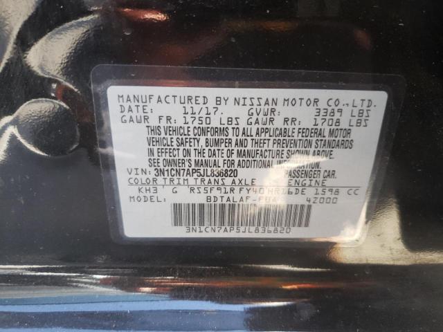 Photo 10 from auction – 2018 NISSAN VERSA with VIN 3N1CN7AP5JL836820