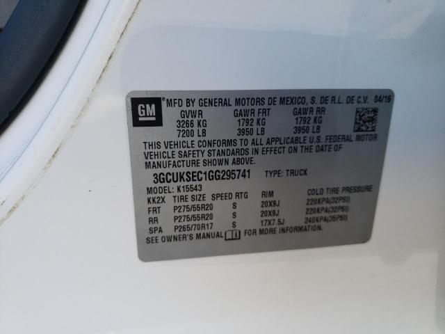 Photo 10 from auction – 2016 CHEVROLET SILVERADO with VIN 3GCUKSEC1GG295741