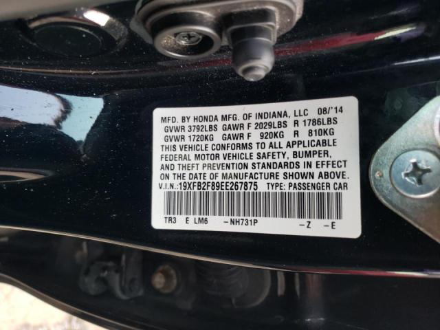 Foto 10 de la subasta – 2014 HONDA CIVIC EX con VIN 19XFB2F89EE267875