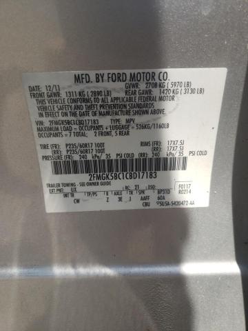 Photo 10 from auction – 2012 FORD FLEX SE with VIN 2FMGK5BC1CBD17183