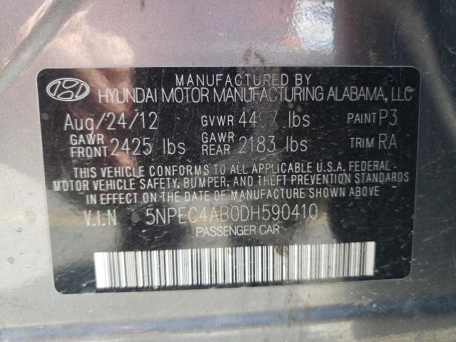 Photo 10 from auction – 2013 HYUNDAI SONATA SE with VIN 5NPEC4AB0DH590410