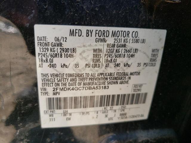 Photo 10 from auction – 2013 FORD EDGE SE with VIN 2FMDK4GC7DBA53183
