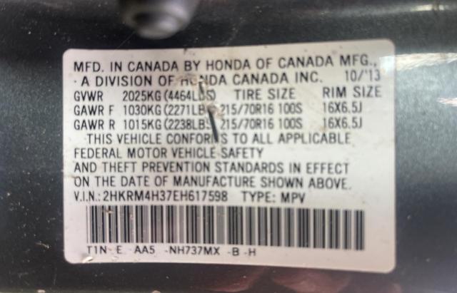Photo 10 from auction – 2014 HONDA CRV with VIN 2HKRM4H37EH617598