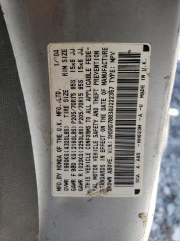Photo 10 from auction – 2004 HONDA CR-V EX with VIN SHSRD78834U222367