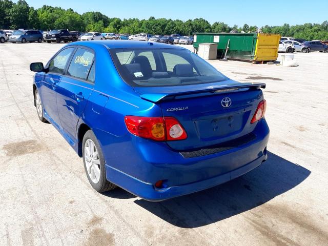 Photo 3 from auction – 2009 TOYOTA COROLLA BA with VIN 2T1BU40E99C057588