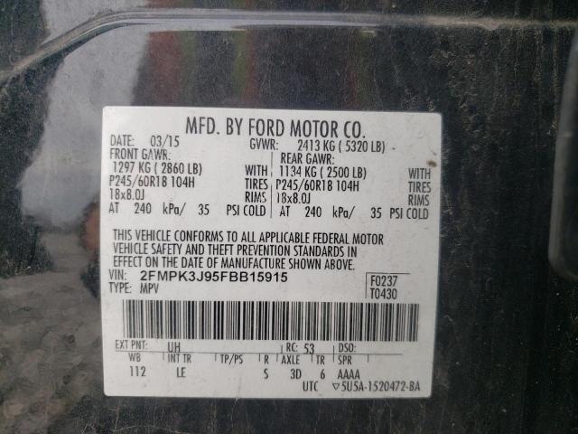 Photo 10 from auction – 2015 FORD EDGE SEL with VIN 2FMPK3J95FBB15915