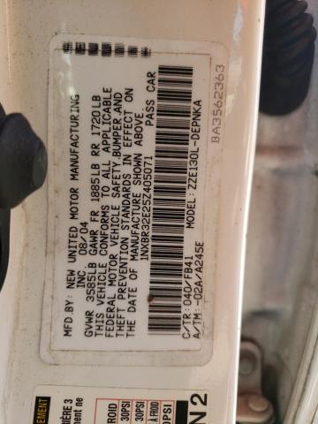 Photo 10 from auction – 2005 TOYOTA COROLLA SE with VIN 1NXBR32E25Z405071