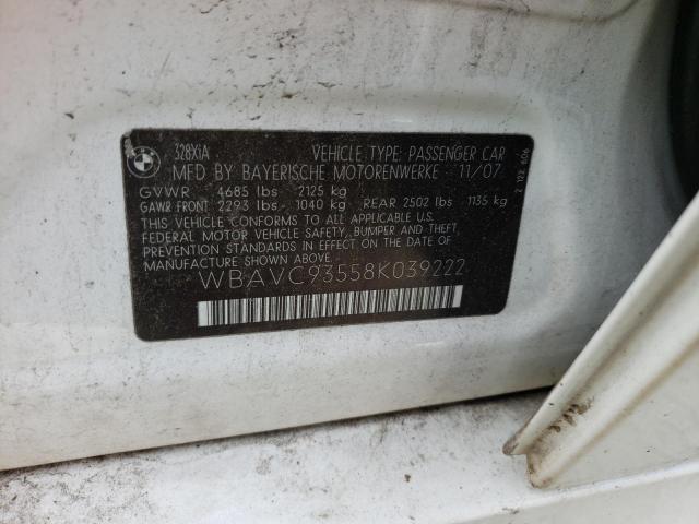 Photo 10 from auction – 2008 BMW 328 XI with VIN WBAVC93558K039222