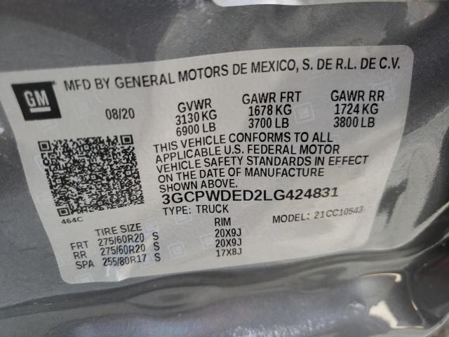 Photo 10 from auction – 2020 CHEVROLET SILVERADO with VIN 3GCPWDED2LG424831