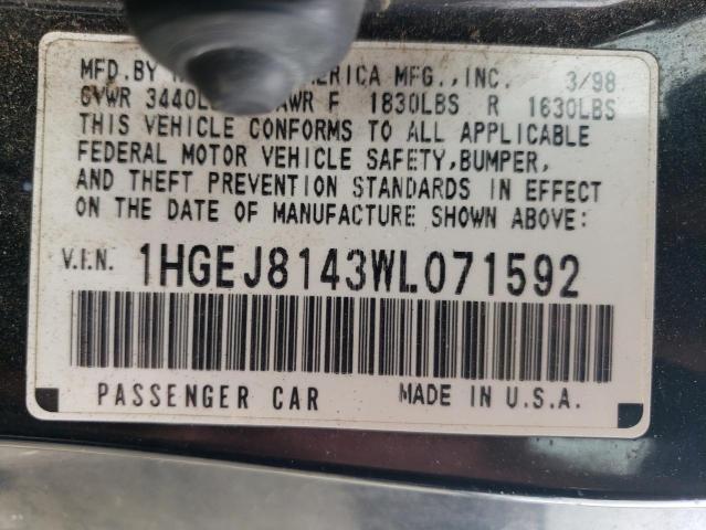 Photo 10 from auction – 1998 HONDA CIVIC EX with VIN 1HGEJ8143WL071592