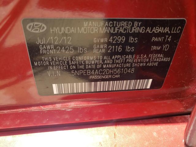 Photo 10 from auction – 2013 HYUNDAI SONATA GLS with VIN 5NPEB4AC2DH561048