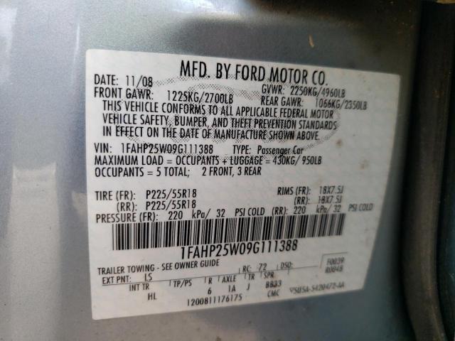 Photo 10 from auction – 2009 FORD TAURUS LIM with VIN 1FAHP25W09G111388