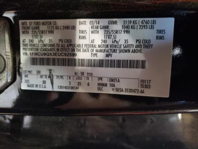 Photo 10 from auction – 2014 FORD ESCAPE SE with VIN 1FMCU9GX3EUC92599