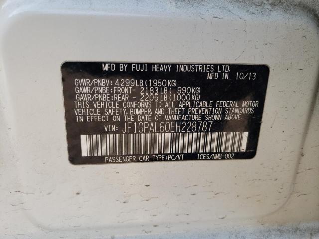 Photo 10 from auction – 2014 SUBARU IMPREZA SP with VIN JF1GPAL60EH228787