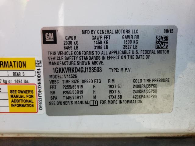 Photo 10 from auction – 2016 GMC ACADIA SLT with VIN 1GKKVRKD4GJ133593