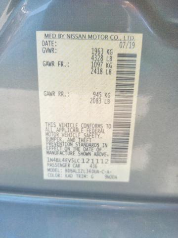 Photo 10 from auction – 2020 NISSAN ALTIMA SL with VIN 1N4BL4EV5LC121112