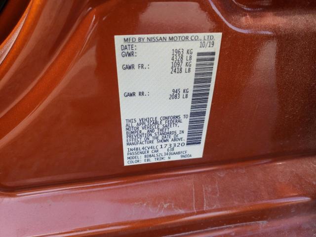 Photo 10 from auction – 2020 NISSAN ALTIMA SR with VIN 1N4BL4CV4LC173320