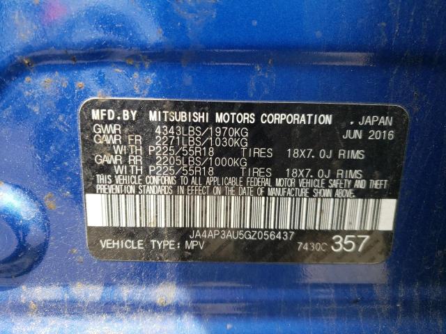 Photo 10 from auction – 2016 MITSUBISHI OUTLANDER with VIN JA4AP3AU5GZ056437