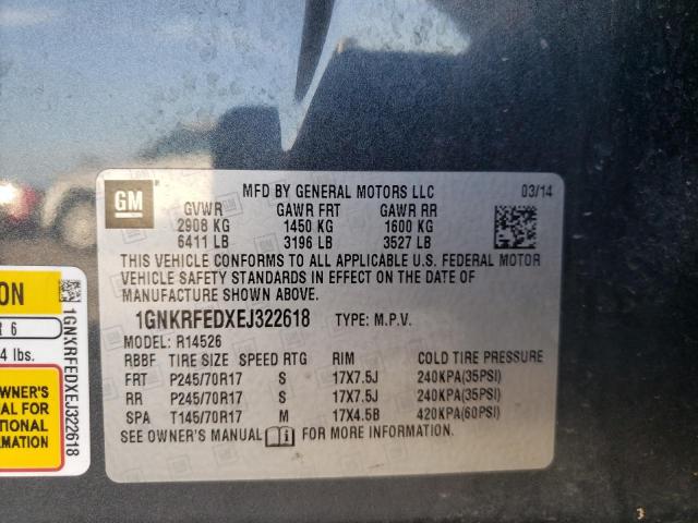Photo 10 from auction – 2014 CHEVROLET TRAVERSE L with VIN 1GNKRFEDXEJ322618
