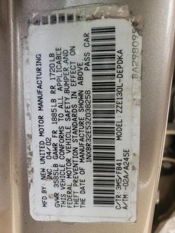 Photo 10 from auction – 2003 TOYOTA COROLLA CE with VIN 1NXBR32E53Z038258