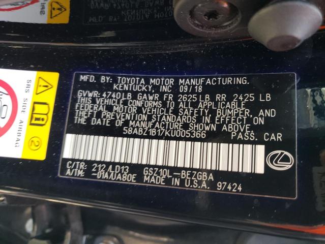 Foto 10 de la subasta – 2019 LEXUS ES 350 con VIN 58ABZ1B17KU005366