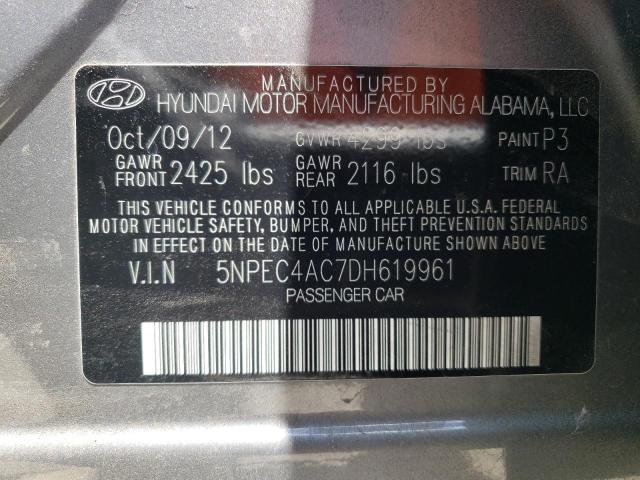 Photo 10 from auction – 2013 HYUNDAI SONATA SE with VIN 5NPEC4AC7DH619961