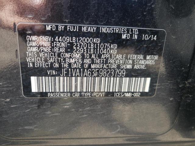Photo 10 from auction – 2015 SUBARU WRX with VIN JF1VA1A63F9823799
