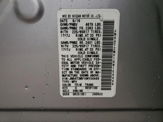Photo 10 from auction – 2016 NISSAN ROGUE S with VIN JN8AT2MV1GW154449