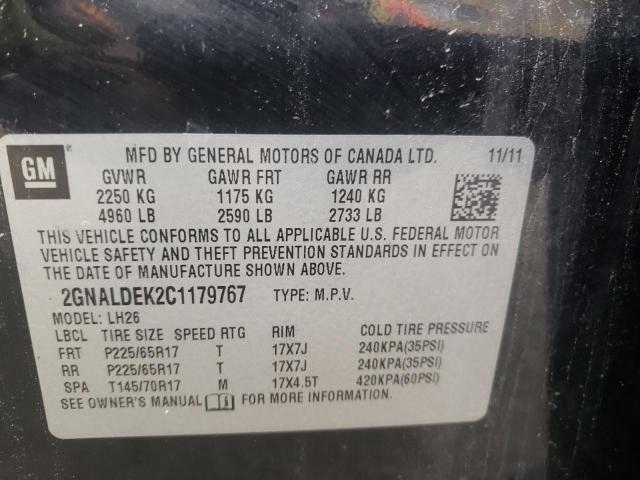 Photo 10 from auction – 2012 CHEVROLET EQUINOX LT with VIN 2GNALDEK2C1179767