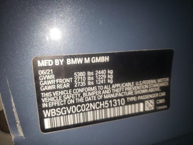 Photo 10 from auction – 2022 BMW M8 with VIN WBSGV0C02NCH51310
