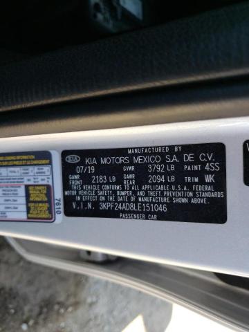 Photo 10 from auction – 2020 KIA FORTE FE with VIN 3KPF24AD8LE151046
