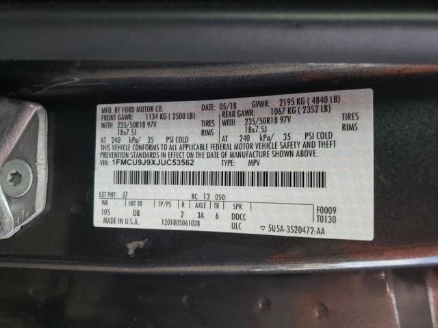Photo 10 from auction – 2018 FORD ESCAPE TIT with VIN 1FMCU9J9XJUC53562