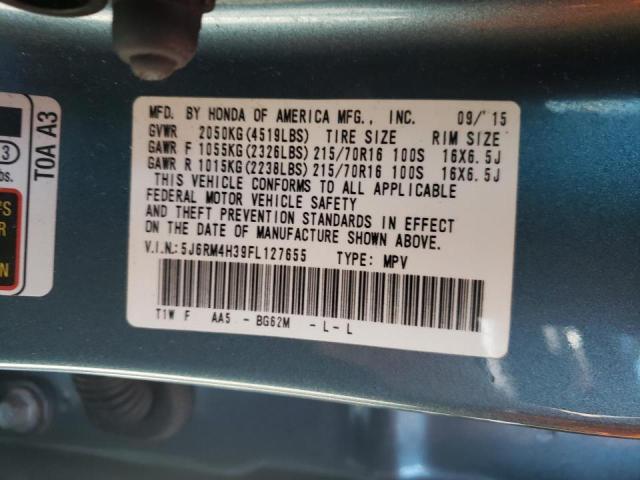 Photo 10 from auction – 2015 HONDA CR-V LX with VIN 5J6RM4H39FL127655