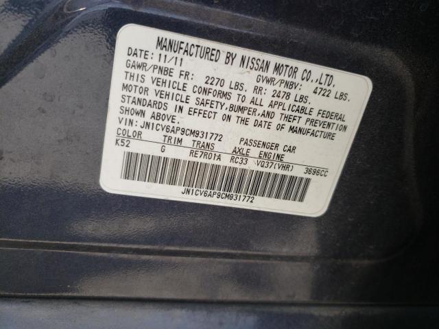 Photo 10 from auction – 2012 INFINITI G37 BASE with VIN JN1CV6AP9CM931772