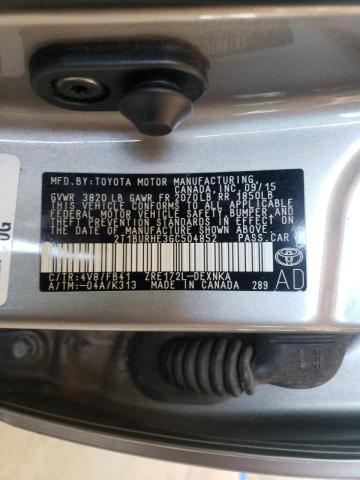Photo 10 from auction – 2016 TOYOTA COROLLA L with VIN 2T1BURHE3GC504852