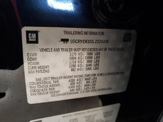 Photo 10 from auction – 2020 CHEVROLET SILVERADO with VIN 1GCRYDED2LZ224308