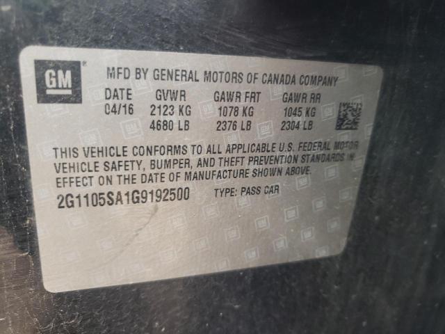 Photo 10 from auction – 2016 CHEVROLET IMPALA LT with VIN 2G1105SA1G9192500