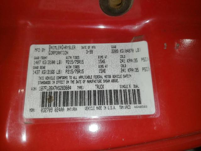 Photo 10 from auction – 1999 DODGE DAKOTA with VIN 1B7FL26X7XS283884
