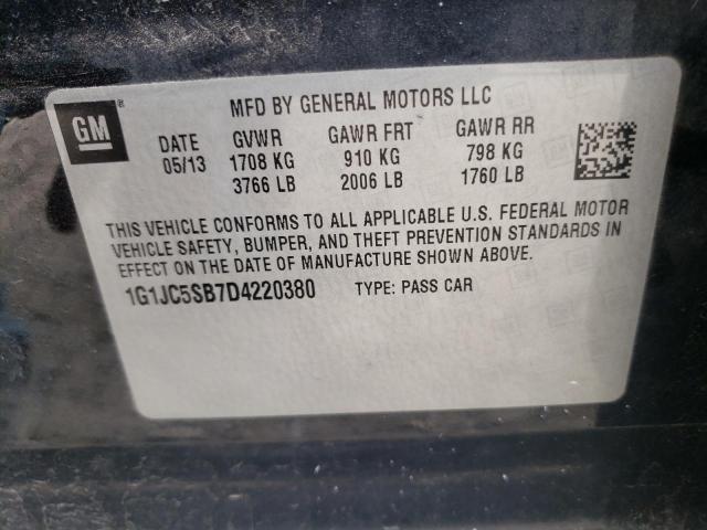 Photo 10 from auction – 2013 CHEVROLET SONIC LT with VIN 1G1JC5SB7D4220380