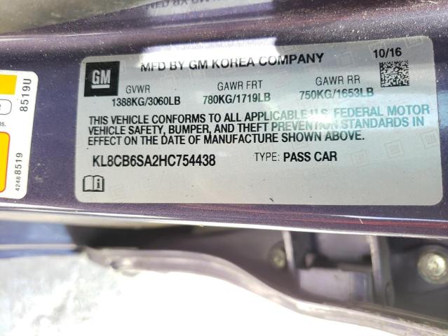 Photo 10 from auction – 2017 CHEVROLET SPARK LS with VIN KL8CB6SA2HC754438