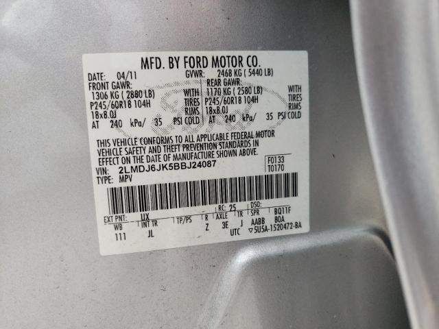 Photo 10 from auction – 2011 LINCOLN MKX with VIN 2LMDJ6JK5BBJ24087