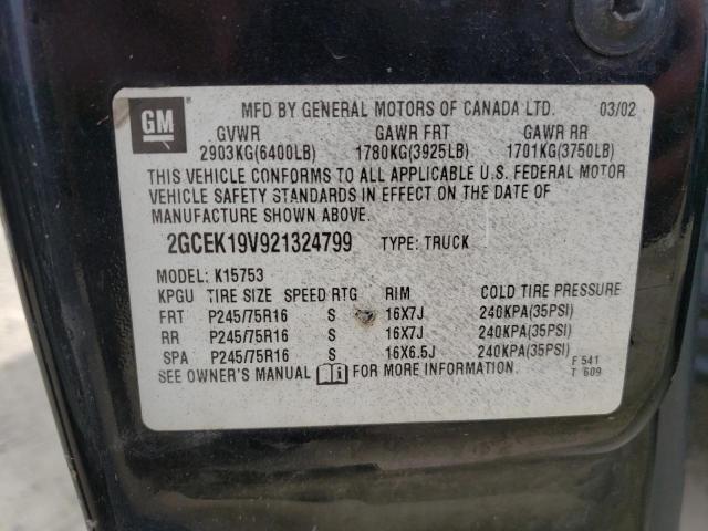 Photo 10 from auction – 2002 CHEVROLET SILVERADO with VIN 2GCEK19V921324799