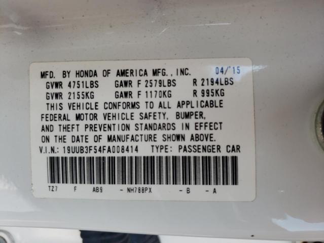 Photo 10 from auction – 2015 ACURA TLX TECH with VIN 19UUB3F54FA008414