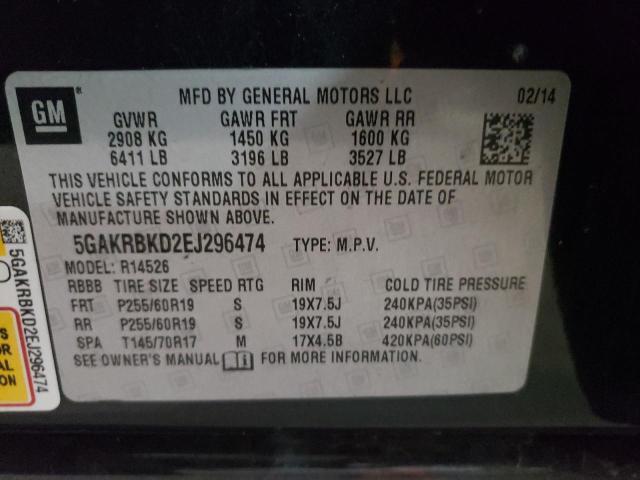 Photo 10 from auction – 2014 BUICK ENCLAVE with VIN 5GAKRBKD2EJ296474