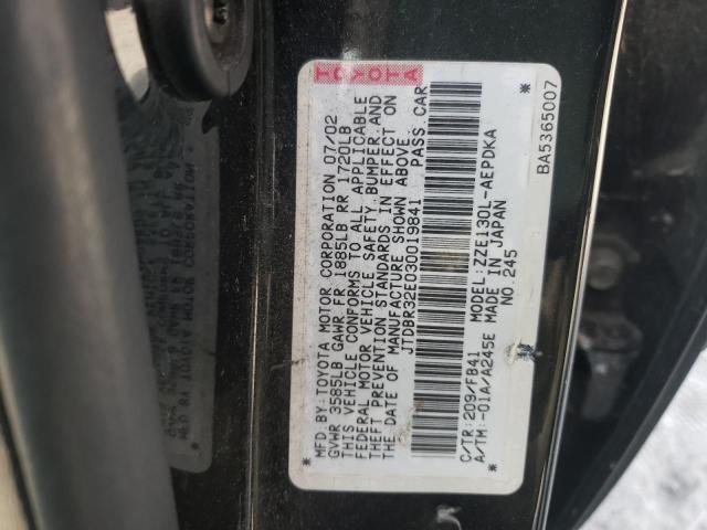 Photo 10 from auction – 2003 TOYOTA COROLLA CE with VIN JTDBR32E030019841