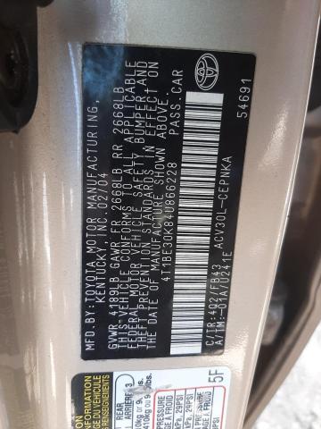 Photo 10 from auction – 2004 TOYOTA CAMRY LE with VIN 4T1BE30K84U866228