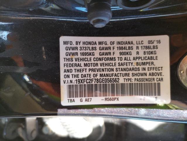 Photo 10 from auction – 2016 HONDA CIVIC EX with VIN 19XFC2F78GE056562