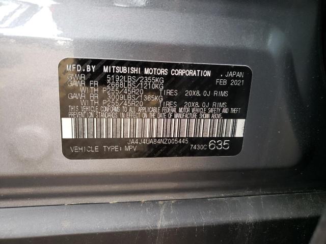 Photo 10 from auction – 2022 MITSUBISHI OUTLANDER with VIN JA4J4UA84NZ005445