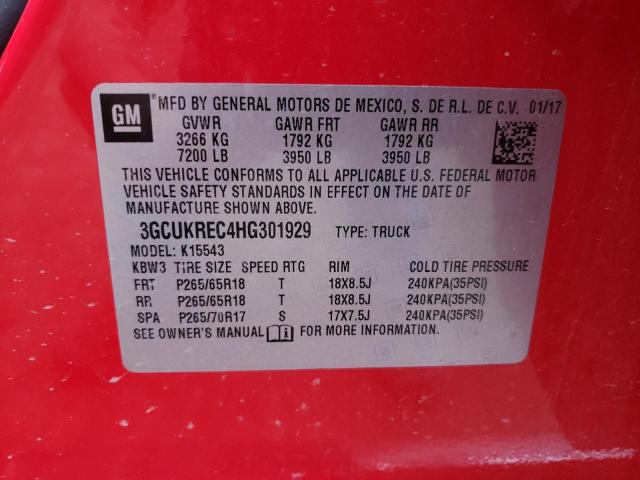 Photo 10 from auction – 2017 CHEVROLET SILVERADO with VIN 3GCUKREC4HG301929